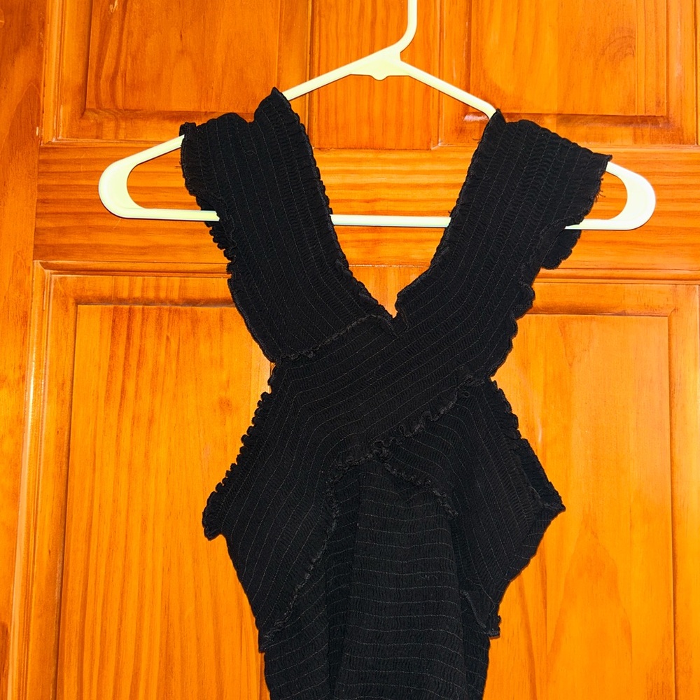Urban Outfitters Black Ribbed Knit Top